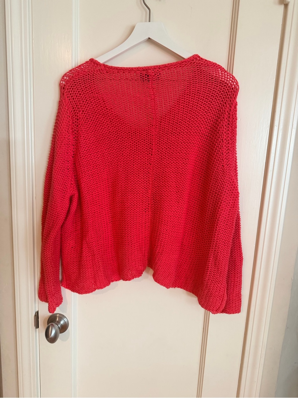 Wooden Ships Womens V-Neck Chunky Knit Sweater - deep pink - Picture 3 of 6